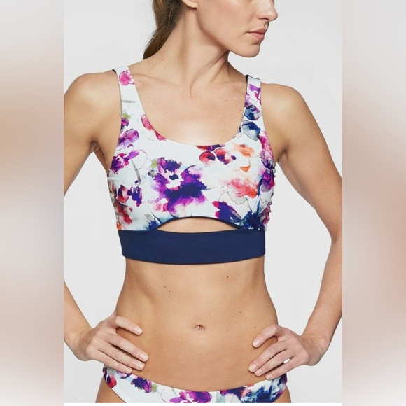 Athleta Watercolor Reversible Scoop Bikini Top - Picture 1 of 6